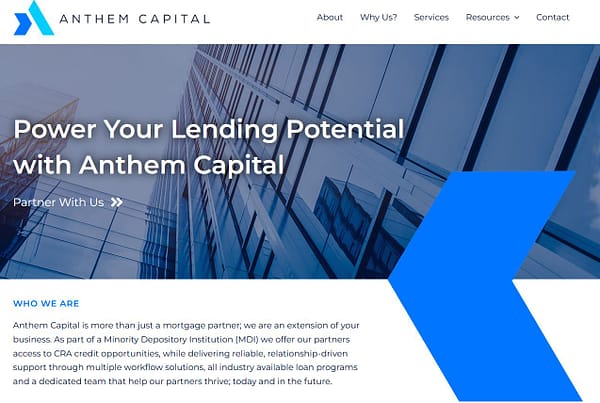 Anthem Capital WordPress Website Design