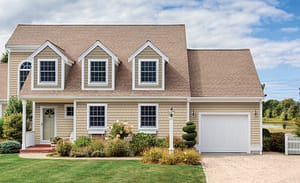 Luxury New England House, Chatham, Cape Cod, Massachusetts. Blue sky.