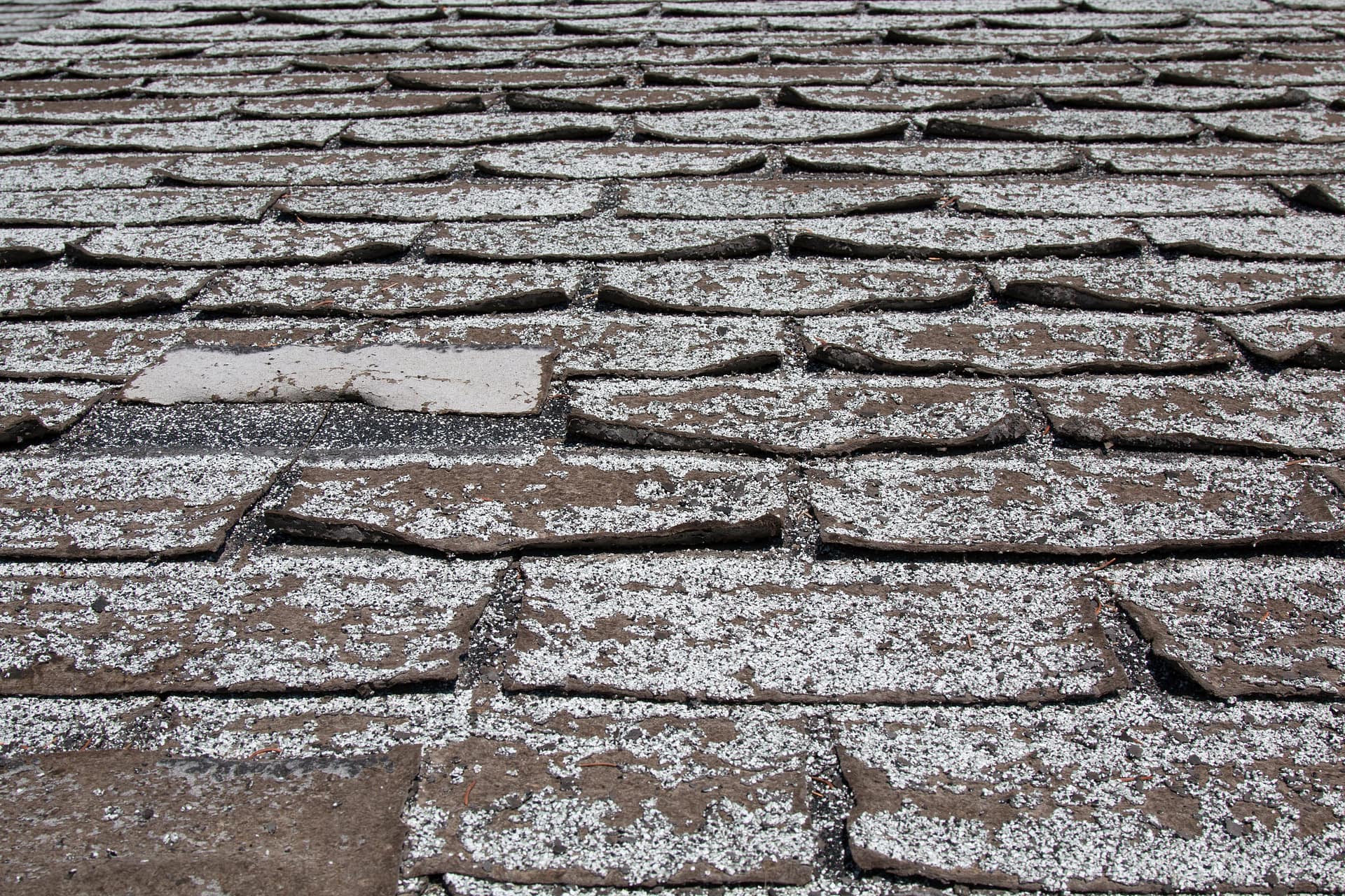 Old worn out asphalt shingles on the roof of a residential home. Old worn out asphalt shingles on the roof of a residential home.