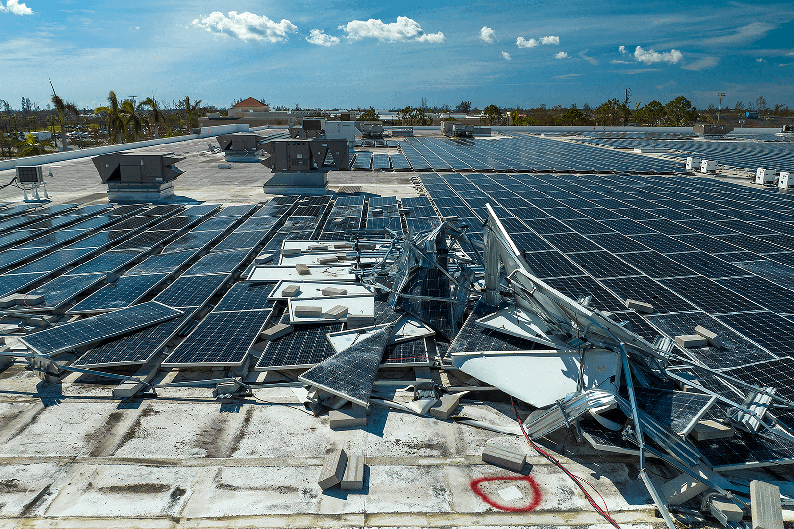 Damaged Solar Panels