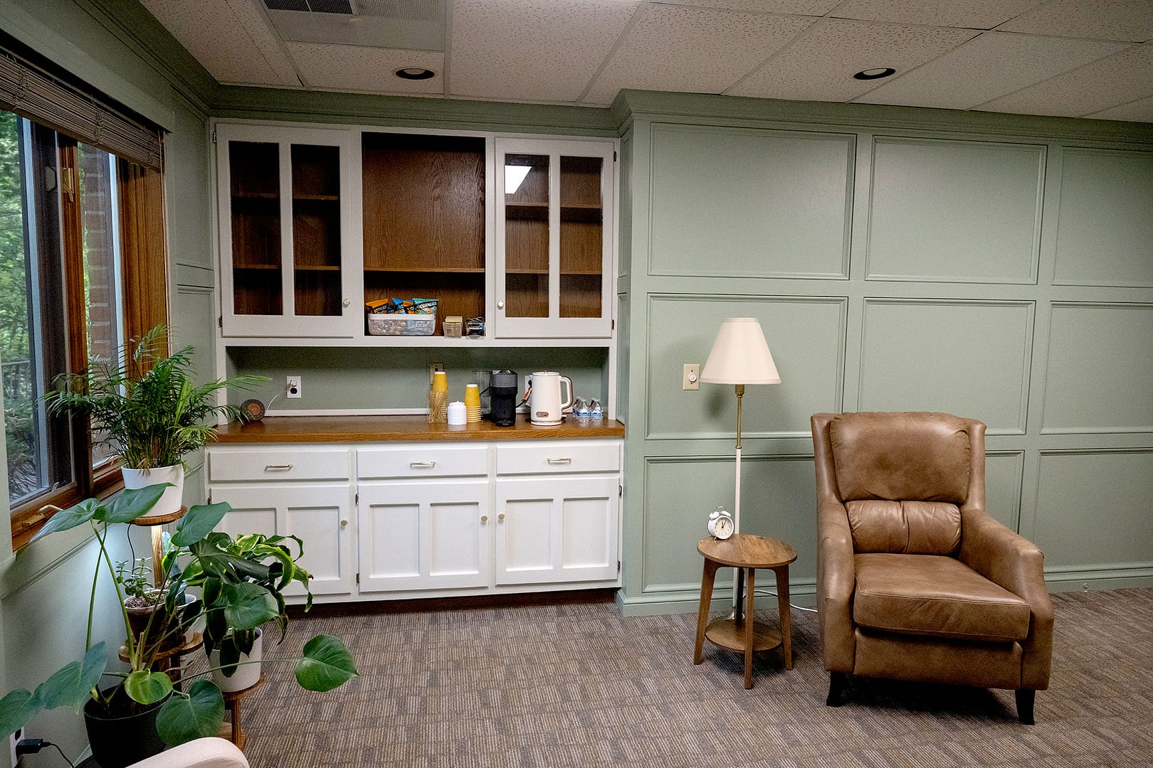 Robintek Rentals office 303 widows with lots of natural light and built in shelves