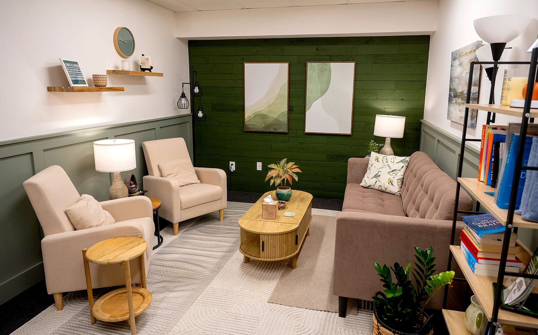 Robintek Rentals office 104 two chairs and a couch in a spacious office