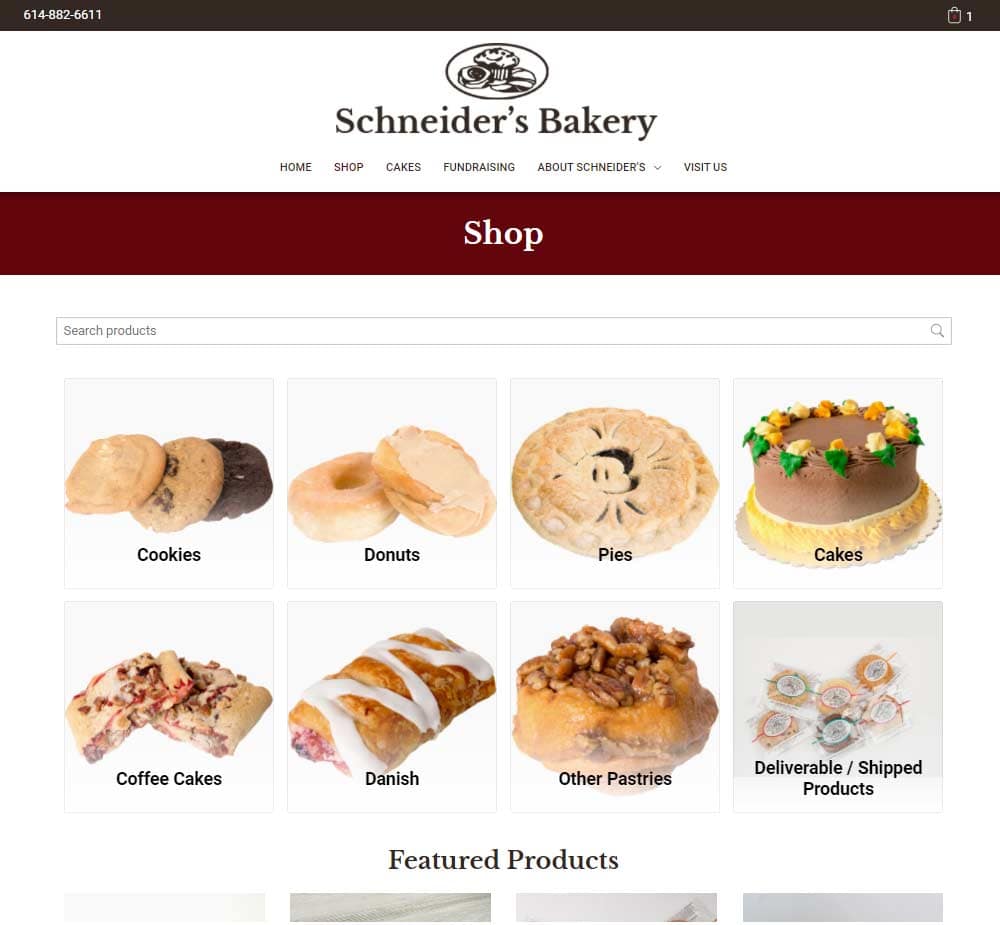 Scneiders Bakery eCommerce Web Design