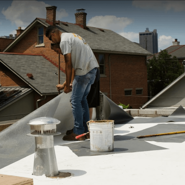 TPO Commercial Roof Install Worker