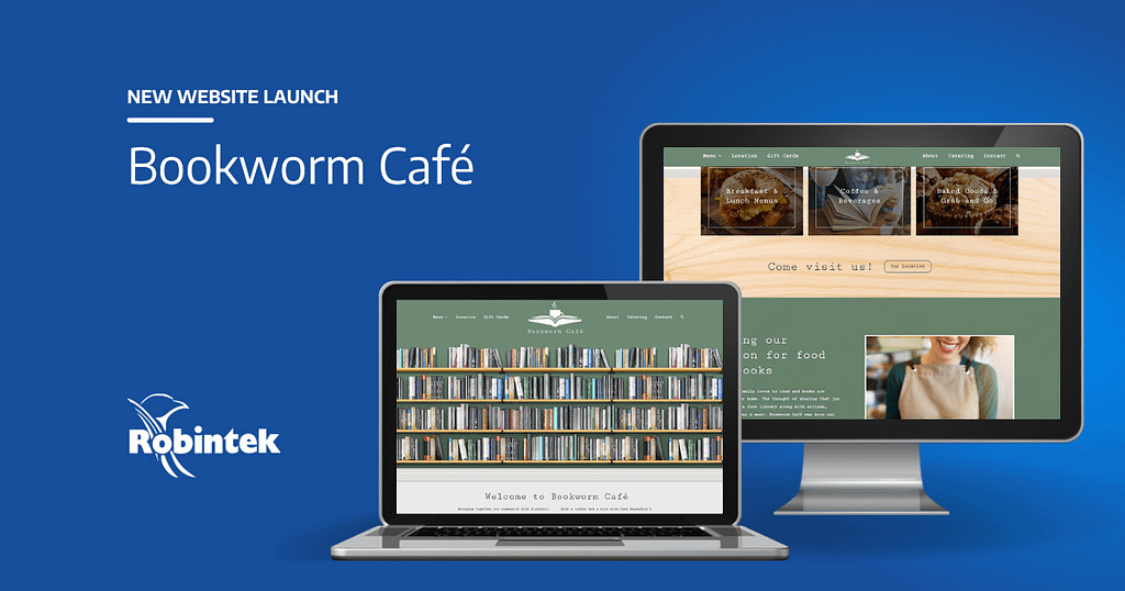 Bookworm Cafe Website Design by Robintek - Columbus Ohio Web Development