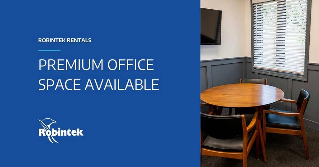 Premium office space available blog header with image of Premium office 104 from Robintek Rentals