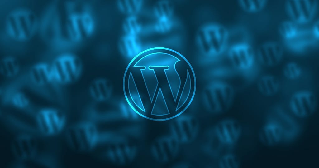 Wordpress website design logo on blue background