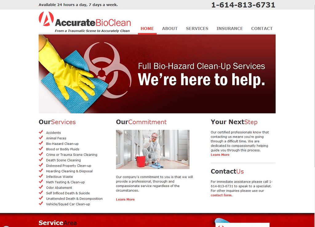 Accurate Bio Clean home page website