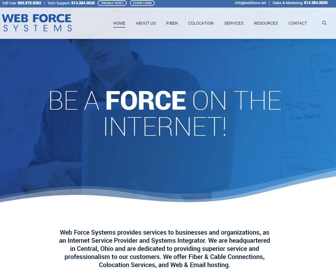 Web Force Systems Website Homepage