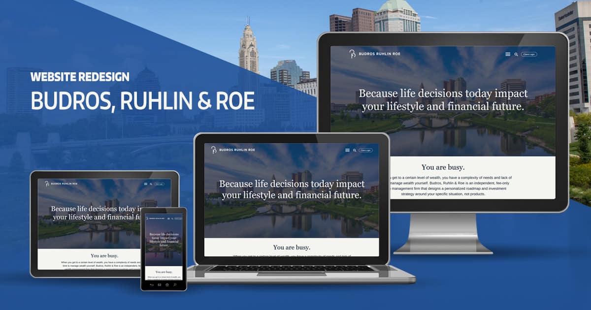 Budros Ruhlin and Roe Website Design on various devices image
