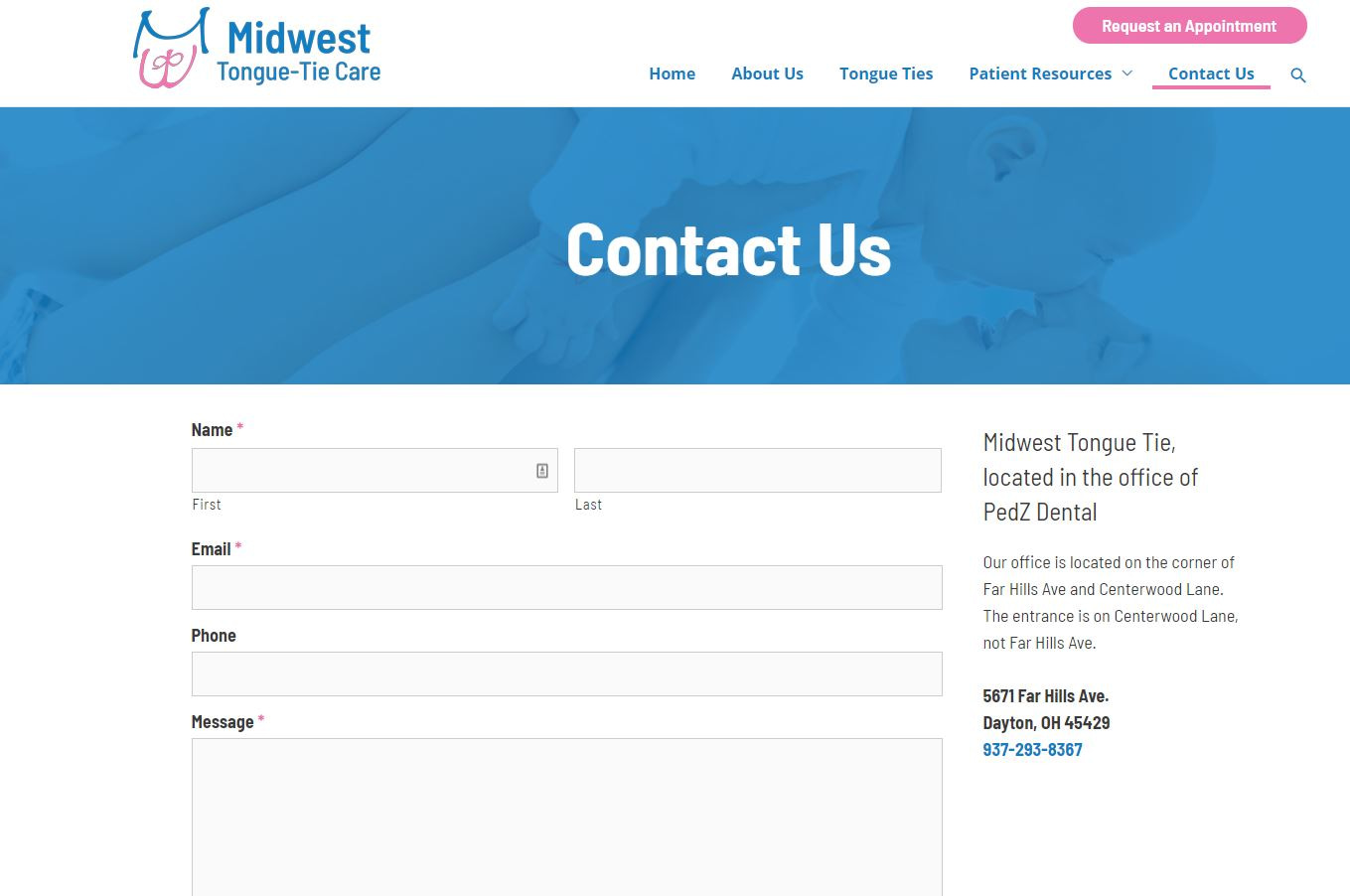 website contact page