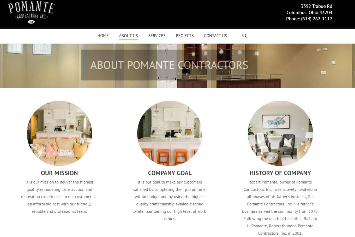 Pomante website about us page