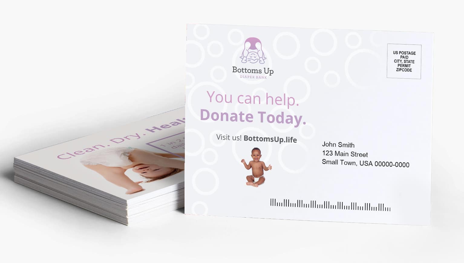 Bottoms up postcard mailer design