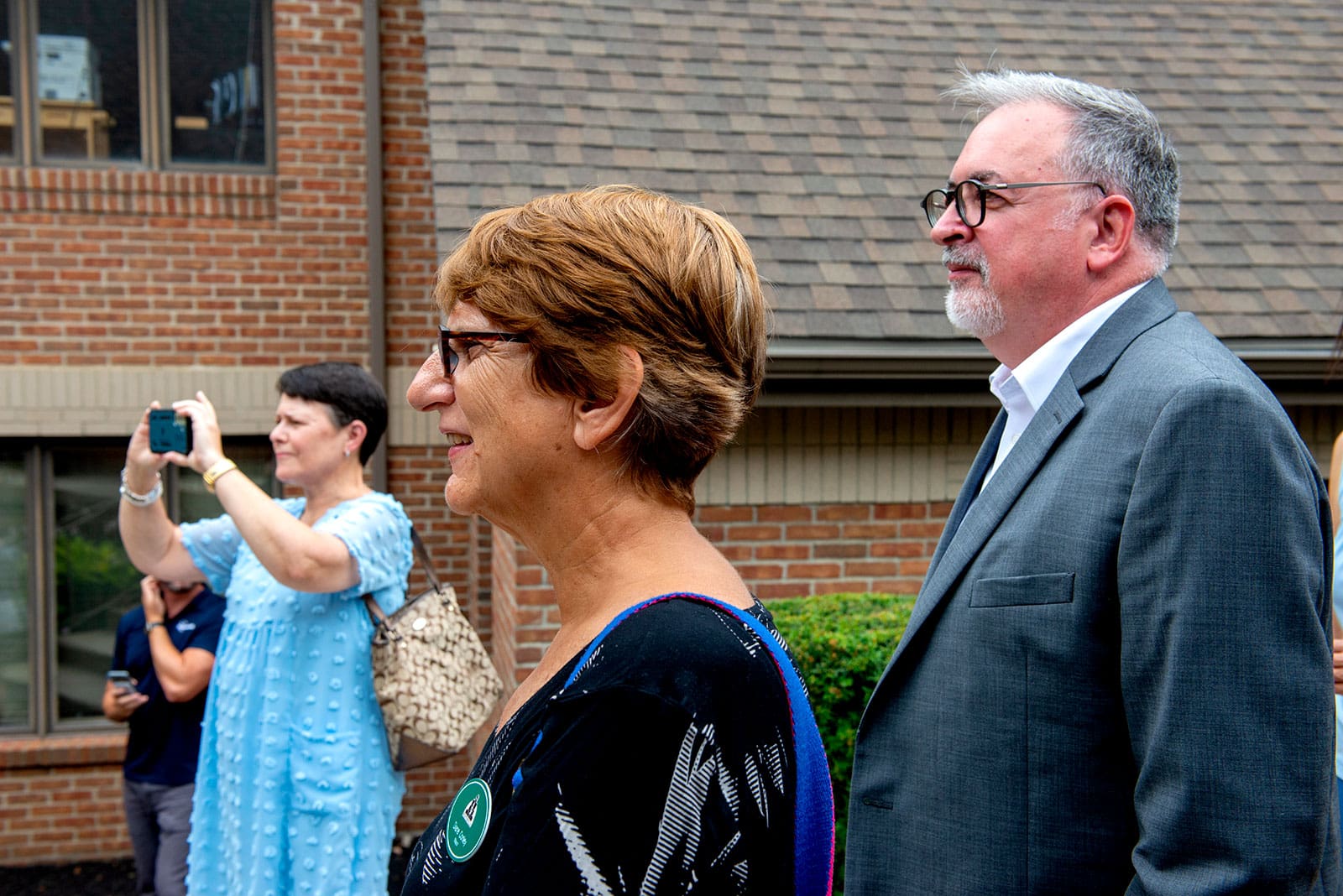 Guests listen to opening remarks at the Robintek Open House