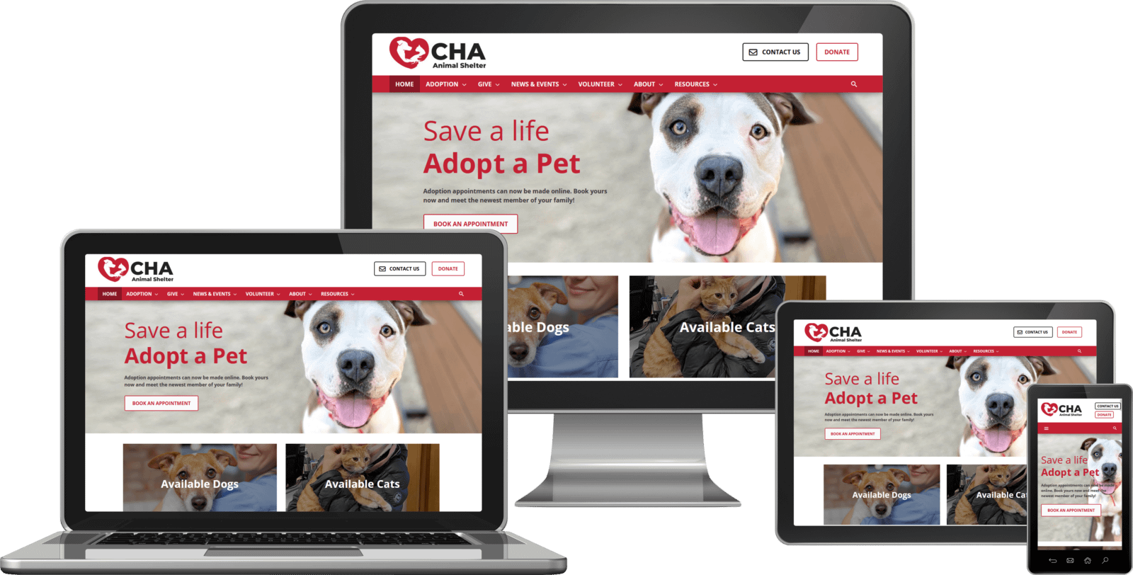 Website Redesign CHA Animal Shelter