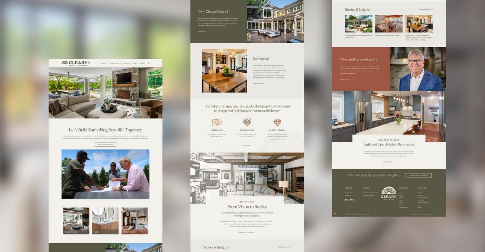 Cleary co homepage design