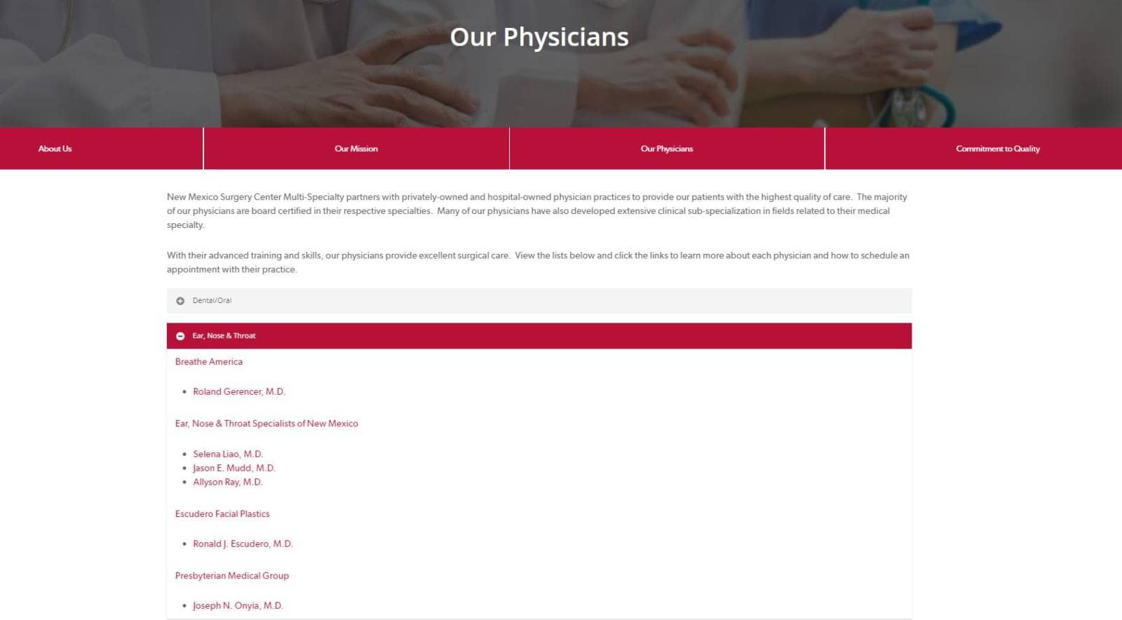 new mexico surgery center physicians page WordPress