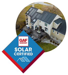 GAF Solar Shingles Residential Home Roof with GAF Badge