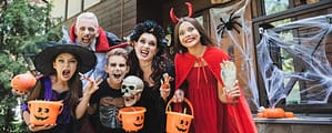 These trick or treaters are safe because they followed these Halloween safety tips