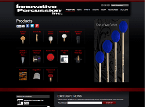 Website for Innovative Percussion Inc