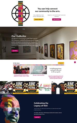 King Arts Complex Website Home Page