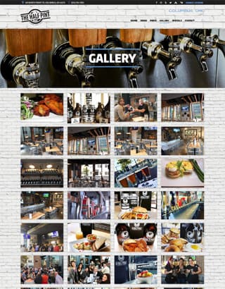 The Pint Room website layout photo gallery