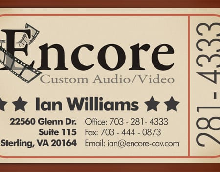 Encore Custom Audio/Visual Business Card