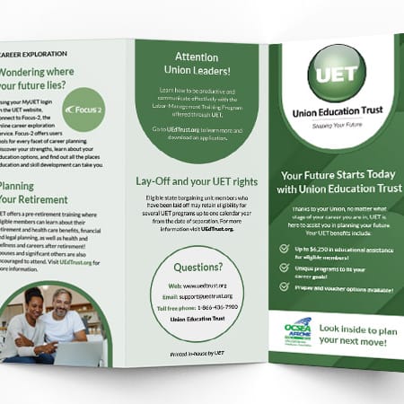 Union Education Trust Trifold Brochure Design