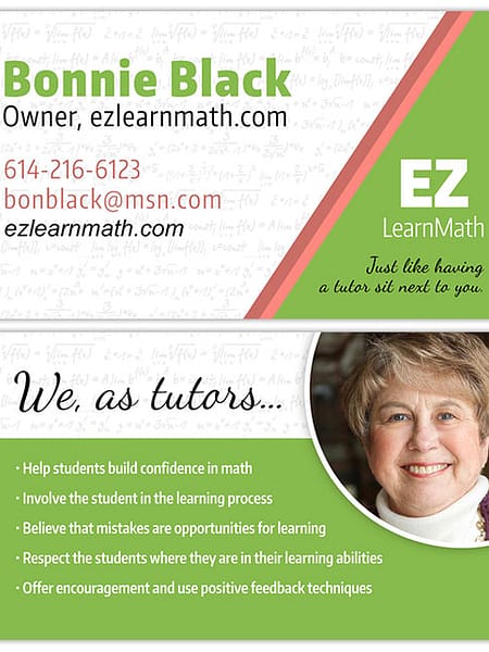 EZ Learn Math Business Card Design