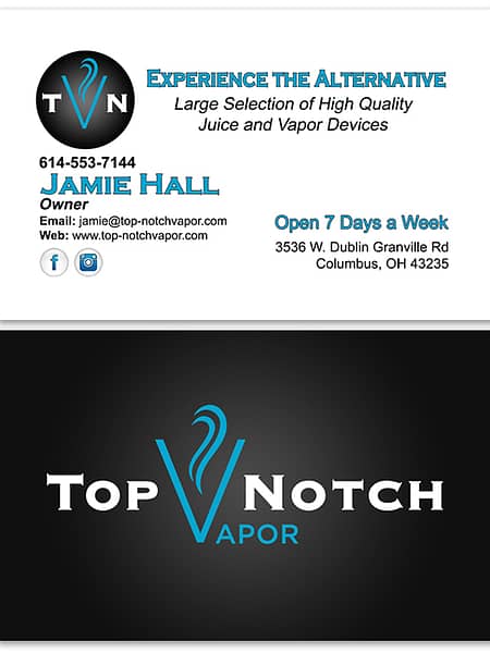 Top Notch Vapor Business Card Design
