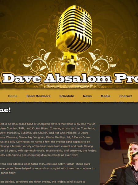 The Dave Absalom Project band design website