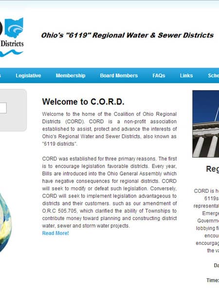 CORD coalition of ohio regional districts non-profit website
