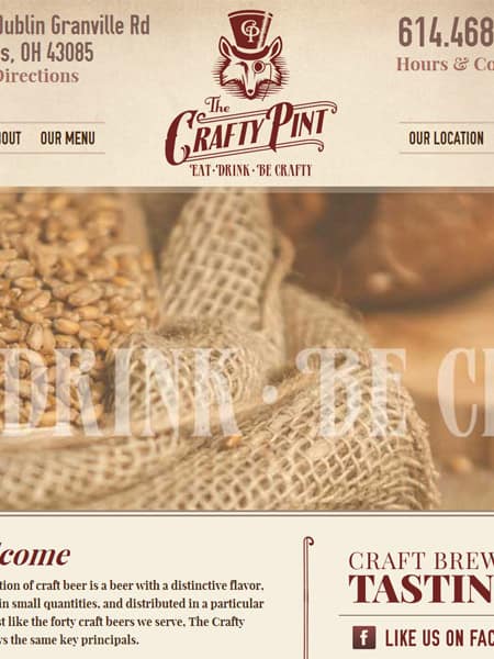Crafty Pint - Restaurant and Bar Website