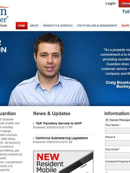 Guardian Water & Power - Member Portal Website with Online Payment