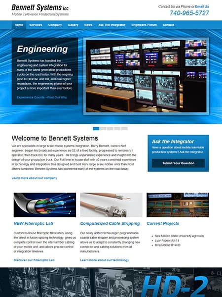 Bennett Systems Inc. - Mobile Television Production Website