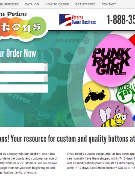 Low Price Buttons - Veteran Owned Button Creation Website