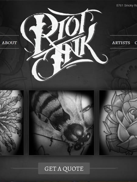 Riot Ink - Tattoo and Art Gallery Website