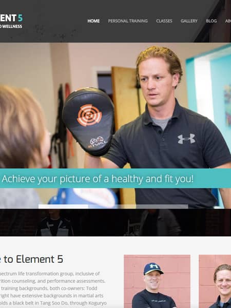 Element 5 Fitness and Wellness - Fitness and Wellness Website