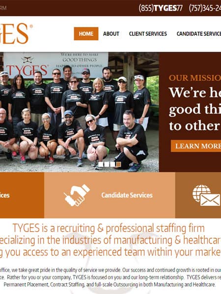 Tyges - Staffing Website