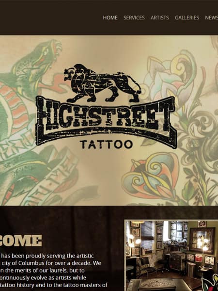 High Street Tattoo - Tattoo Business Website