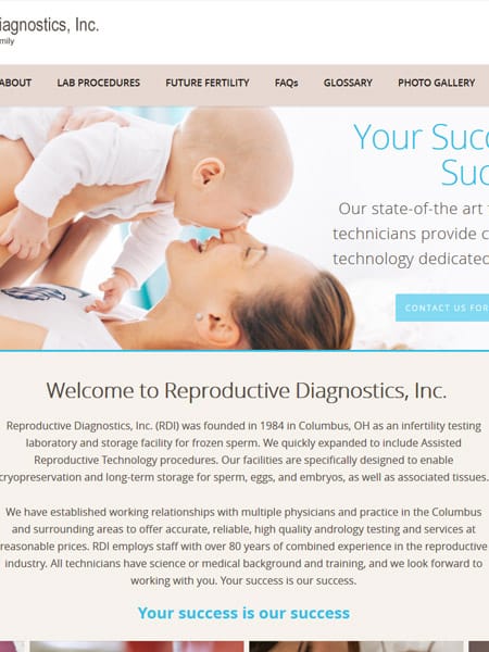 Reproductive Diagnostics, Inc - Reproductive Healthcare Website