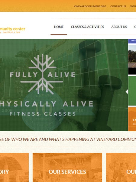 Vineyard Community Center - Online Registration Website Design