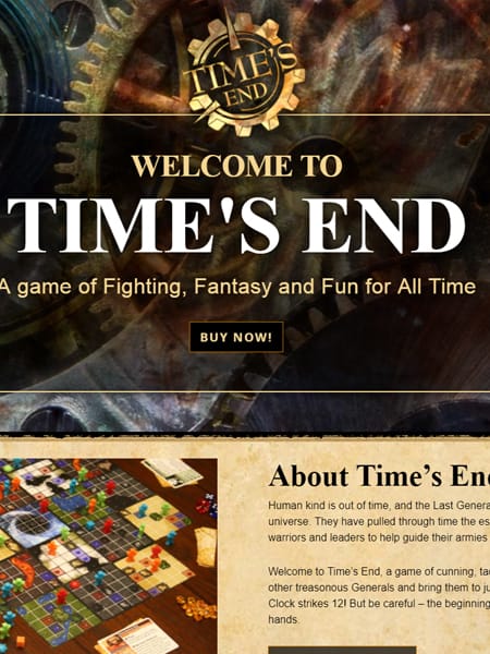 Time's End Game Board-game site