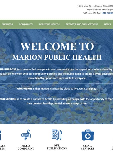 Marion Public Health Healthcare Website