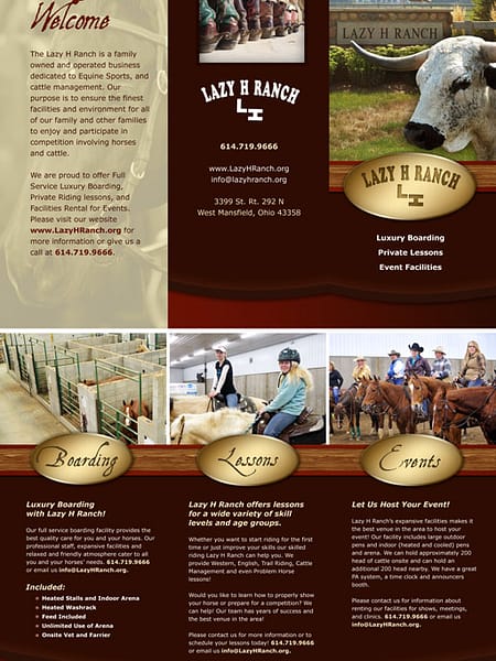 Lazy H Ranch Brochure Design