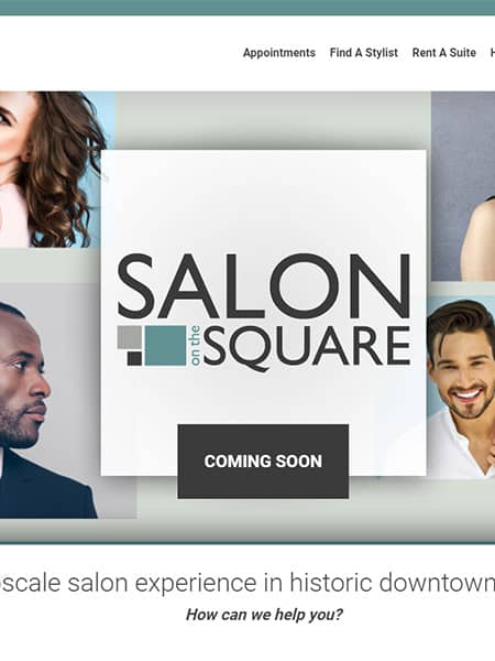 salon on the square website design preview web page