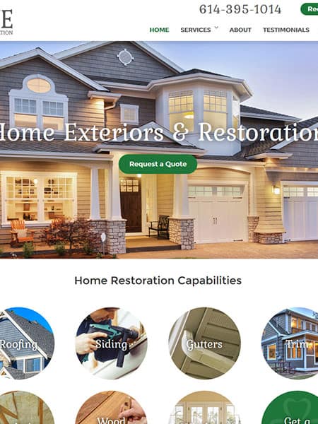 CJE Restoration Home Care Website Design