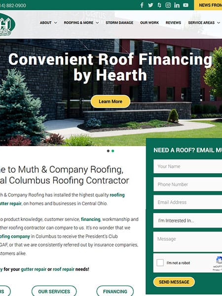 Wordpress build muth & company roofing