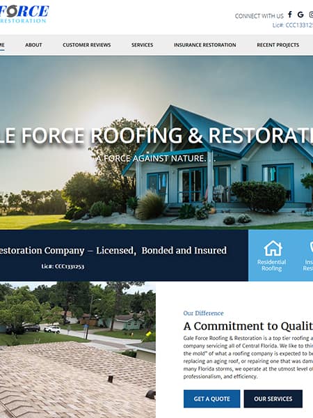 word press, roofing, gale,force design