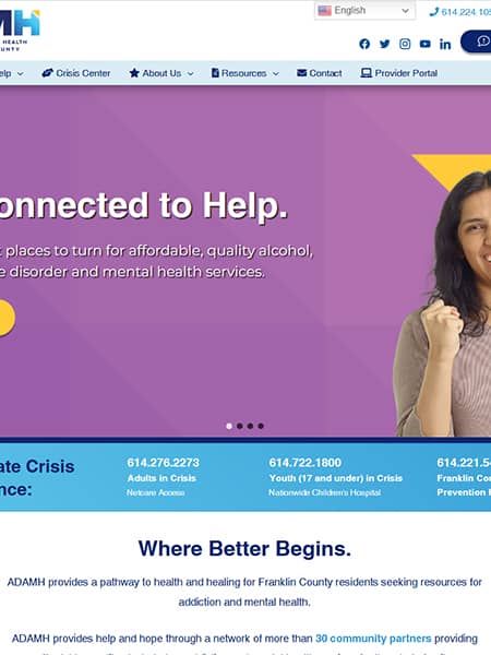 Columbus adamh website redesign and rebrand